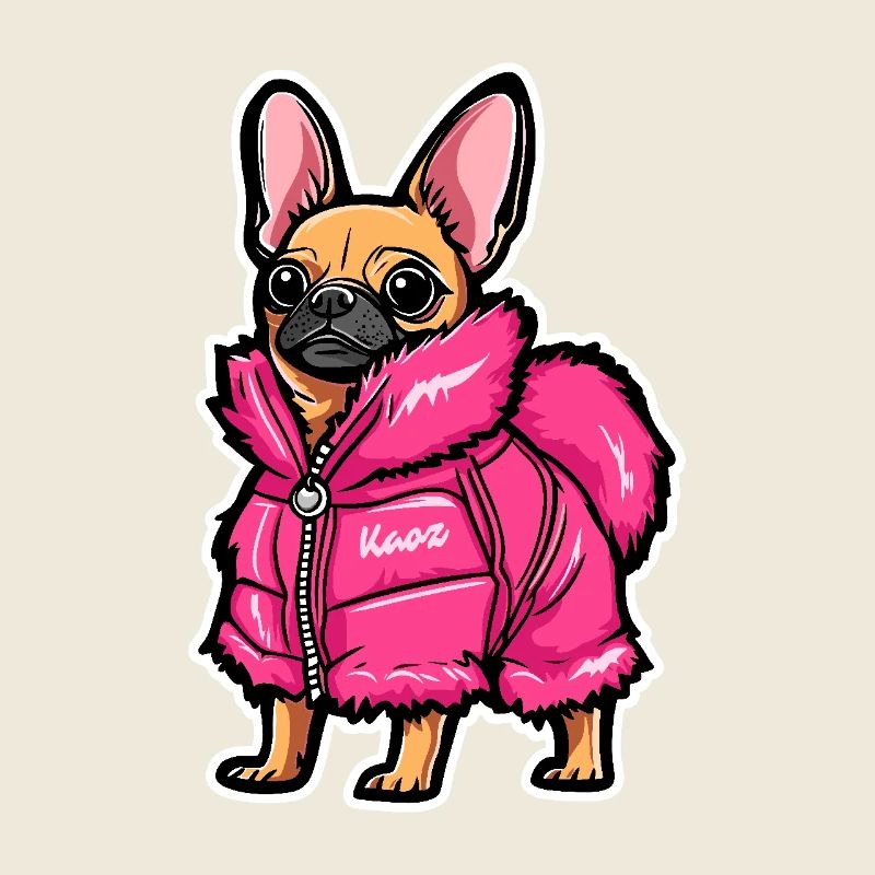 Chihuahua mit modischer pinker Jacke