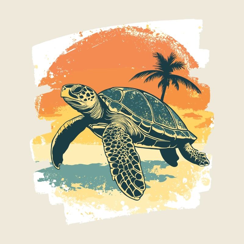 Tortue de mer rétro