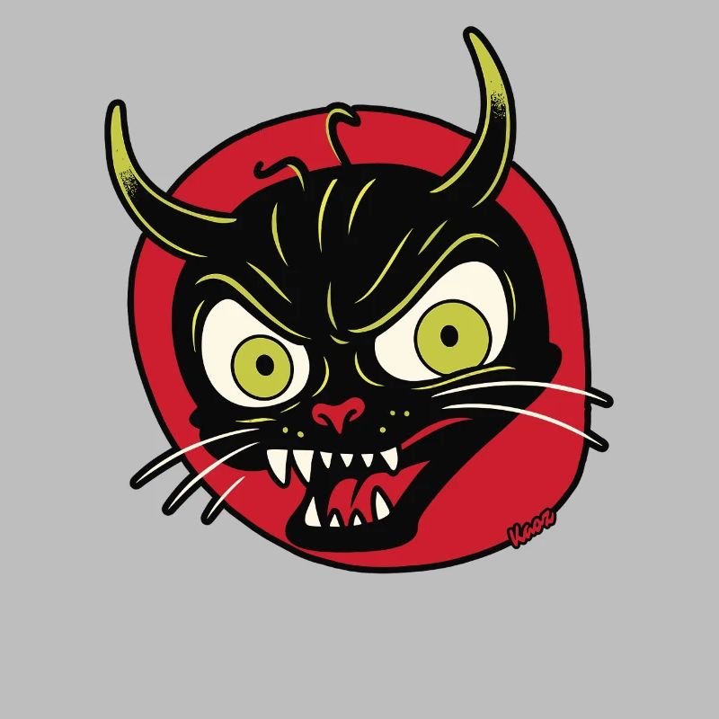 Devilish grimace of a devil cat