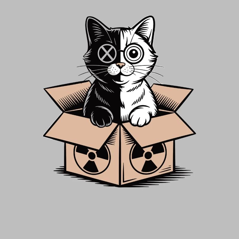 Schrödinger's Cat in a Box Quantum Nerd Statement