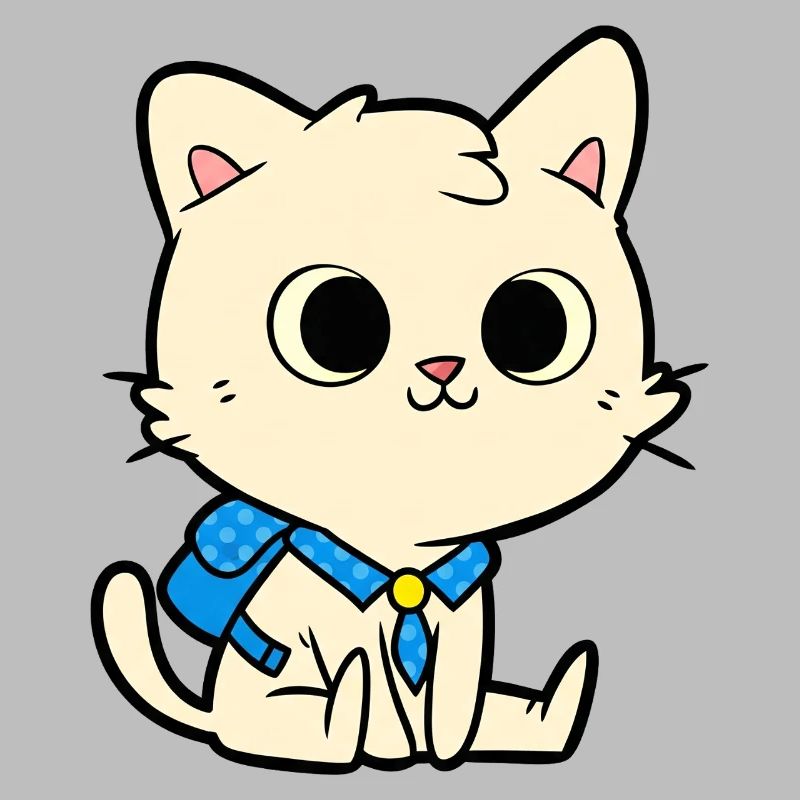 Conception de dessin animé de chat d’école mignon