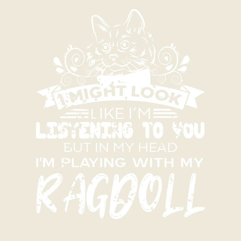 Drôle Ragdoll Chat Obsession Écoute Sarcastique