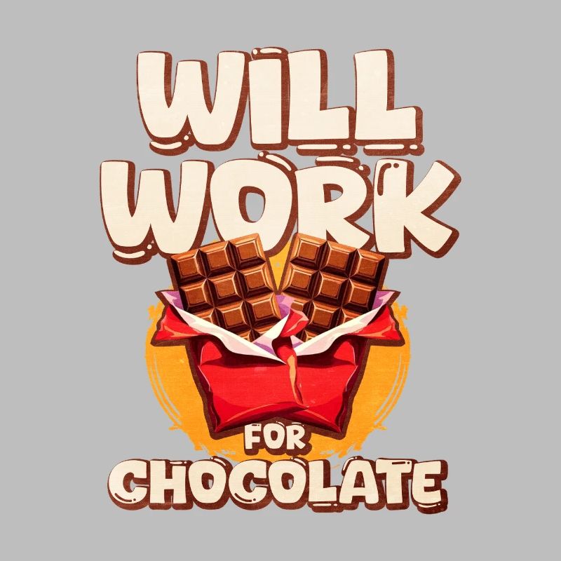 Will Work for Chocolate Illustration