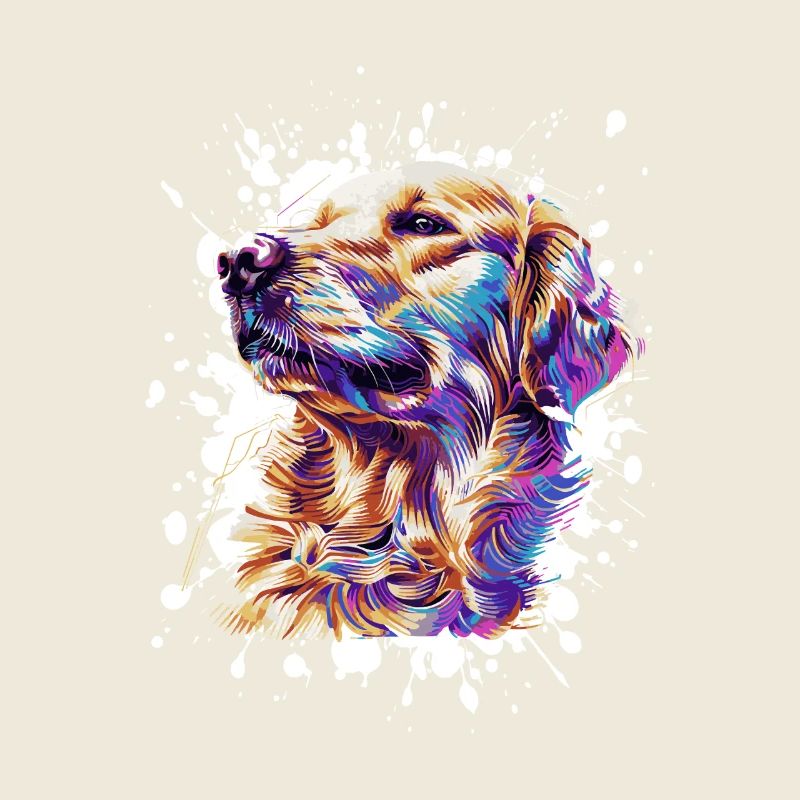 Portrait de chien coloré Splash