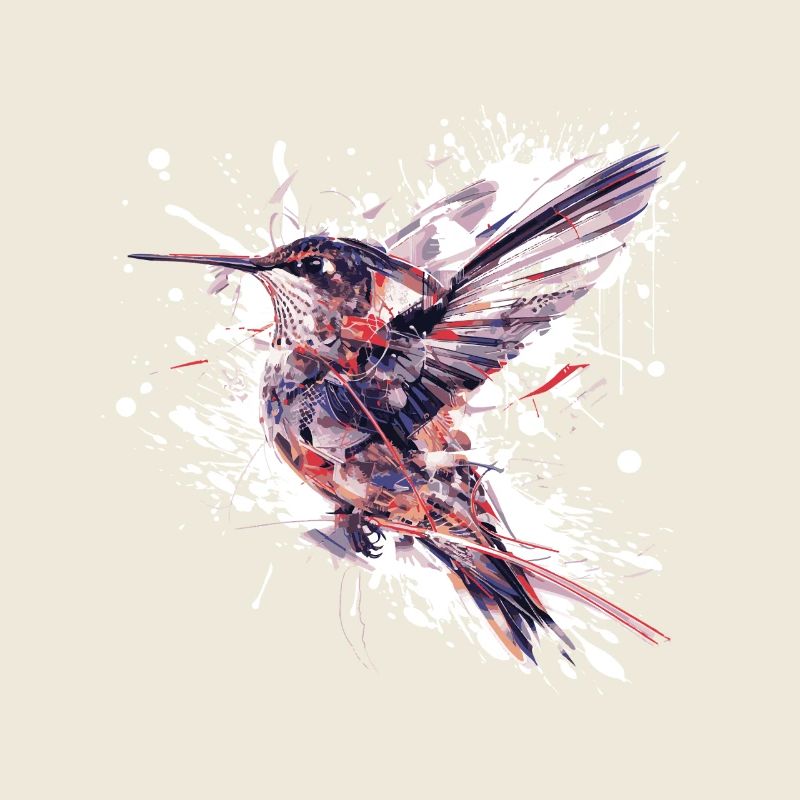 Aquarelle Colibri Éclaboussure
