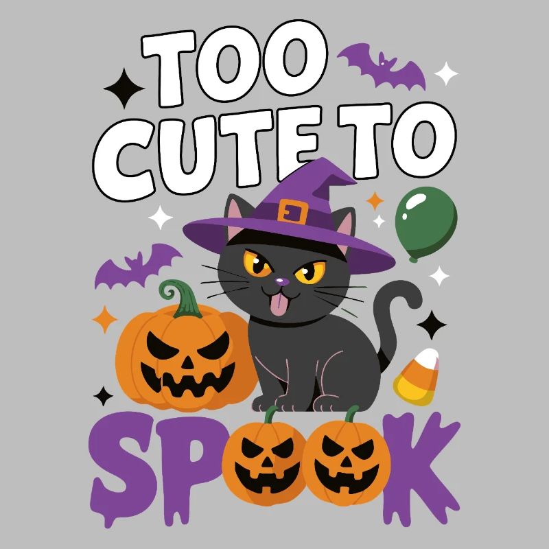 Trop mignon pour être effrayé - Chat sorcière mignon