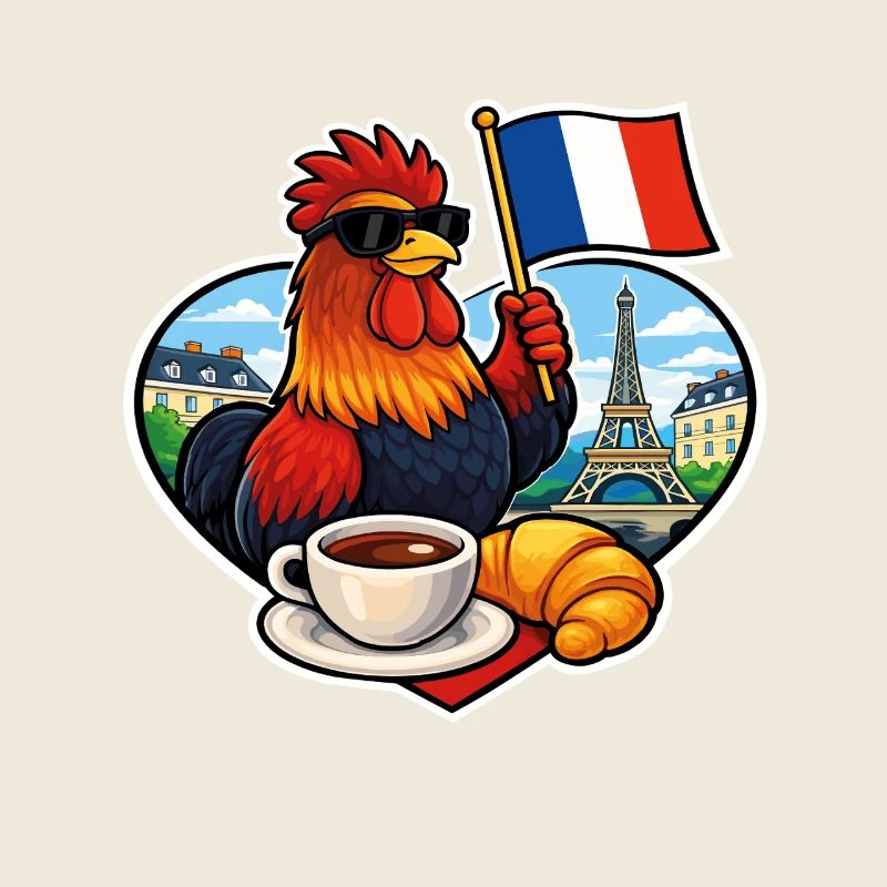 France - Coq Français Café Paris Tour Eiffel