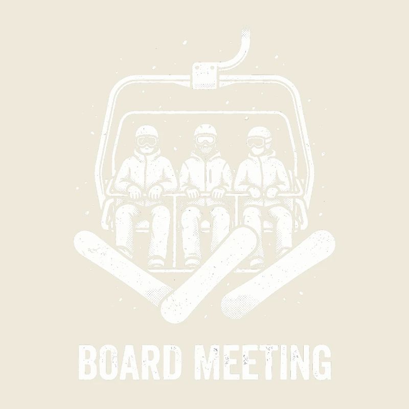 Vorstandssitzung Snowboard Sessellift Retro