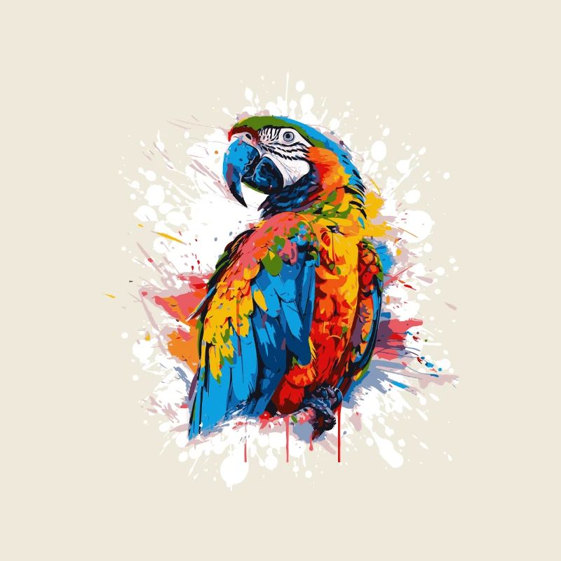 Color Explosion Parrot Illustration