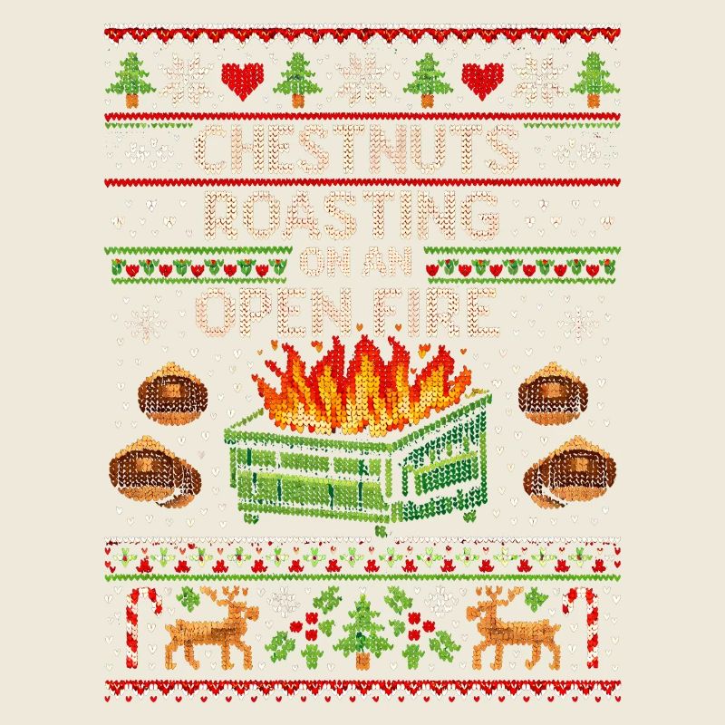 Roasting chestnuts on an open fire garbage can