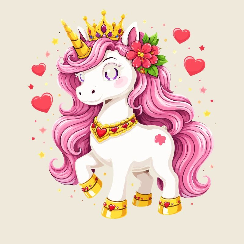 Unicorn Queen with Gold Crowns