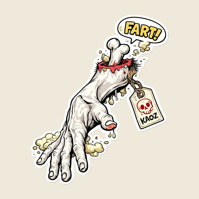 Furz Skelett Zombie Hand Sticker