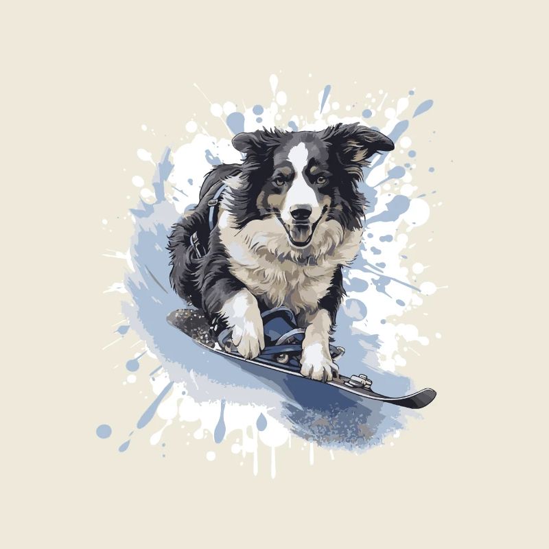 Snowboard de chien Border Collie
