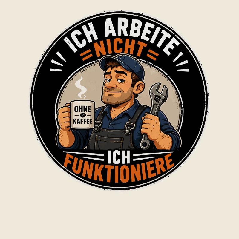 I don't work without coffee artisan humor Spr