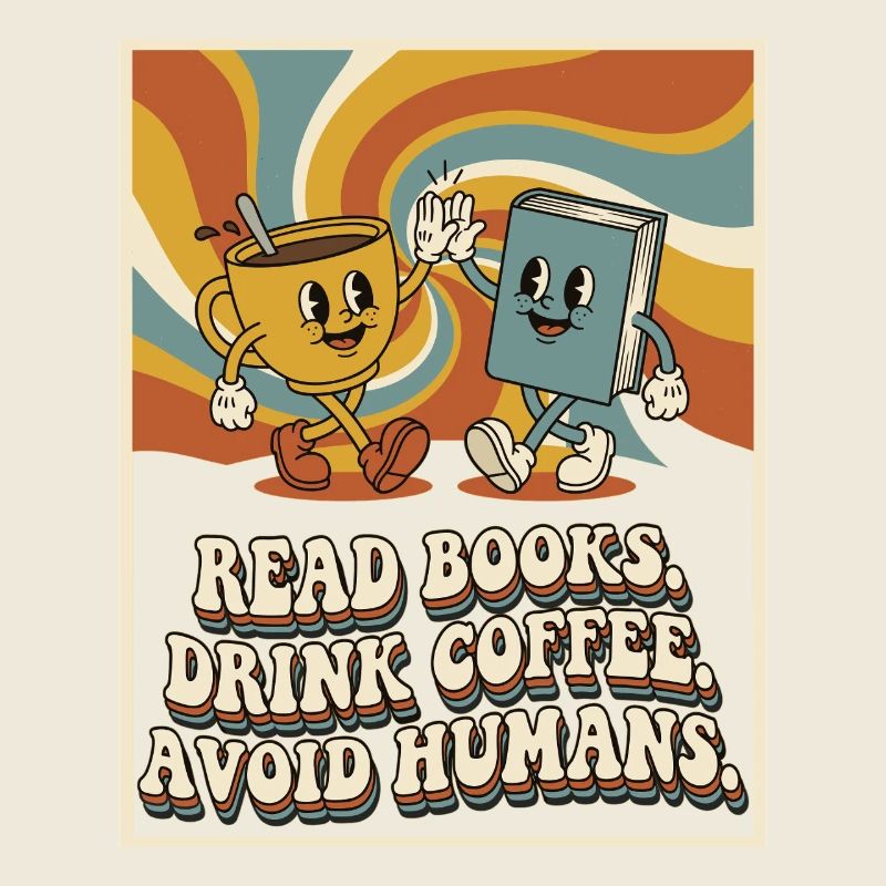 Introvertiert Leseratte Kaffee Bücher 