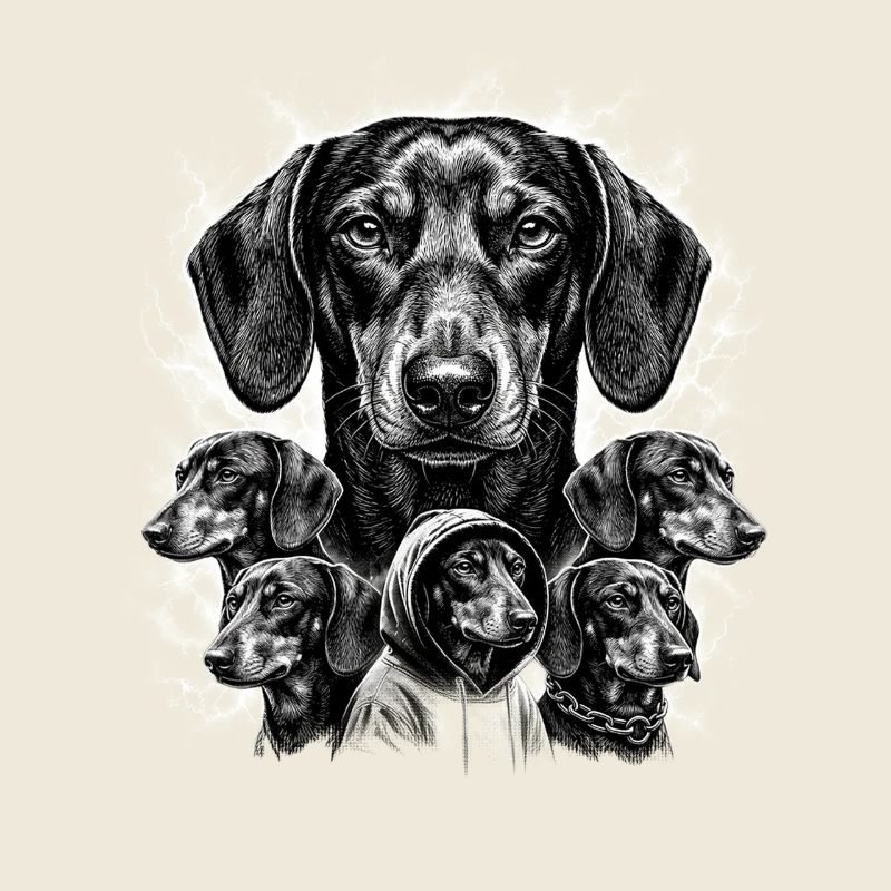 Mélange de chiens : Portraits multiples