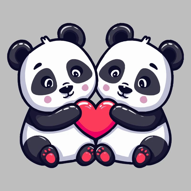 Panda Comic Paar Liebe