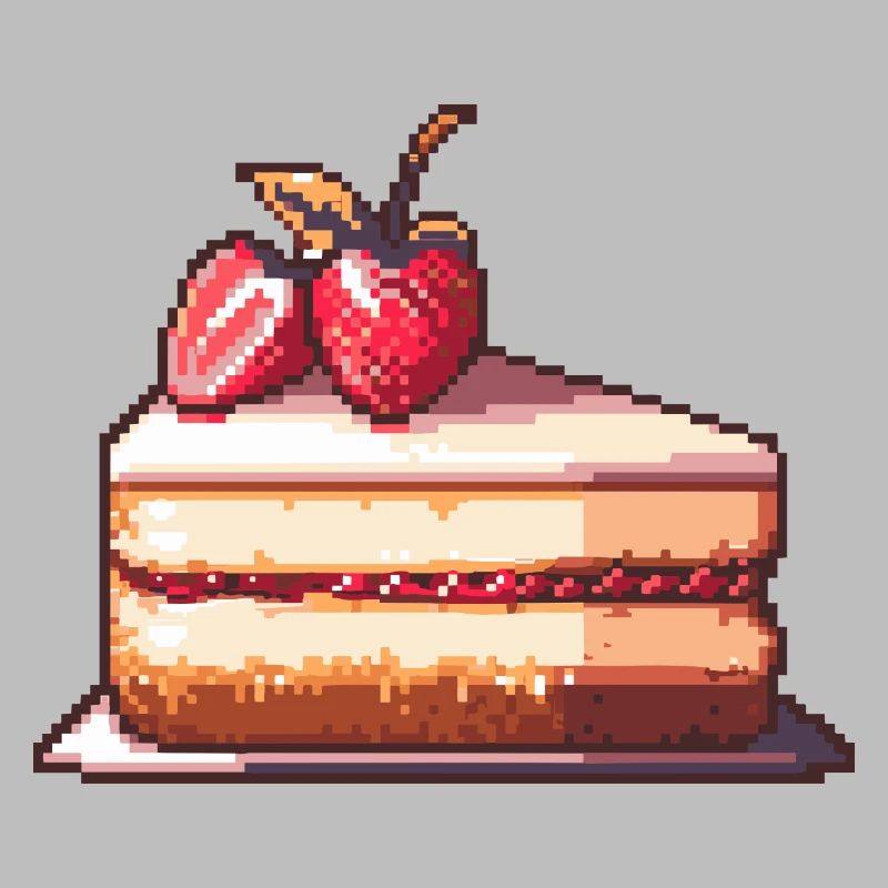Cheesecake Pixel Icon Cake