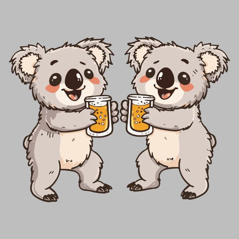 Koala Comic Bier Lustig Saufen