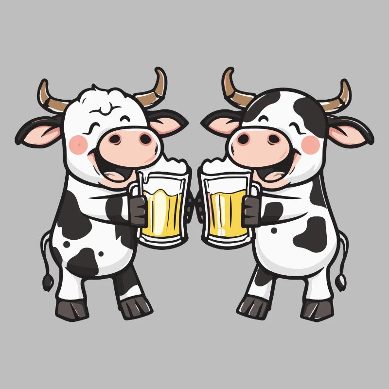 Kuh Comic Bier Lustig Saufen