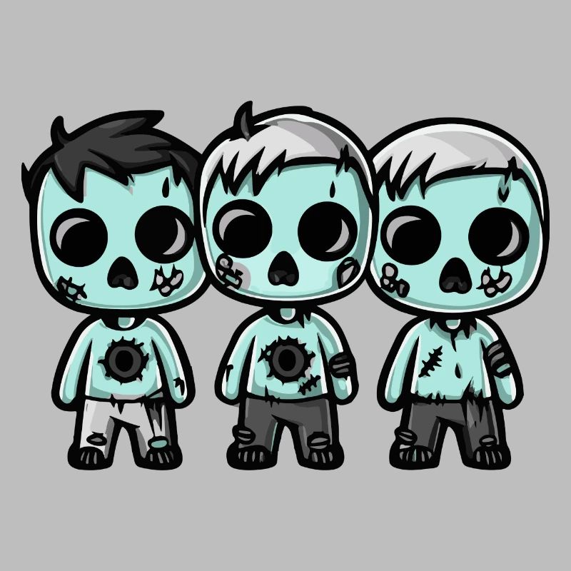 Zombies Halloween Niedlich Comic