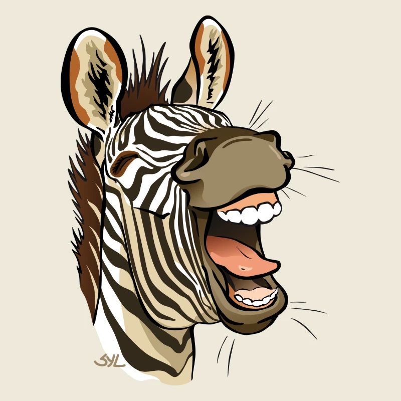 Zebra laughing