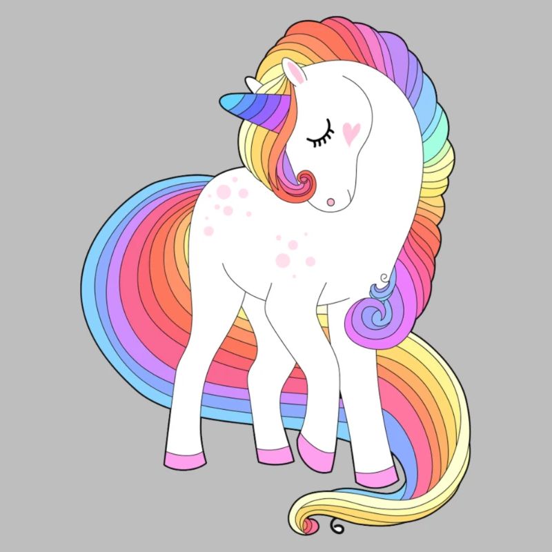 Verzaubertes Regenbogenmähnen-Einhorn
