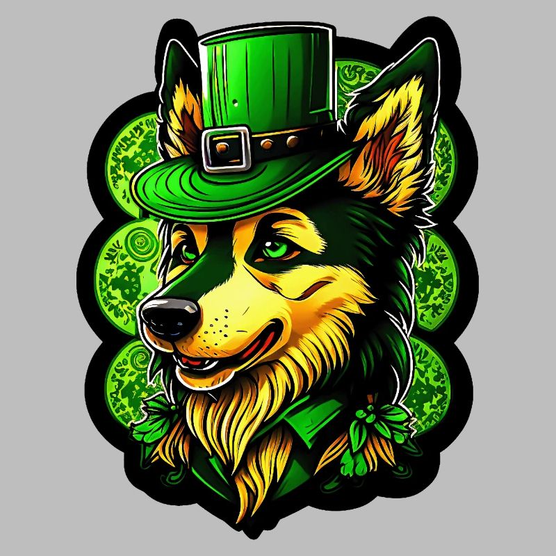 Loup câlin Chapeau de la Saint-Patrick avec vert