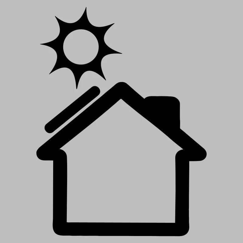 Solar panel on house logo