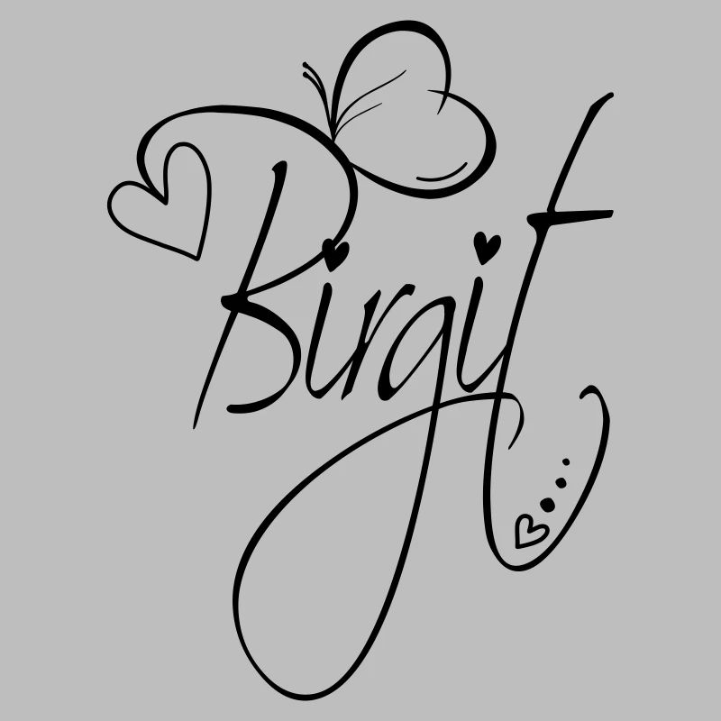 Birgit Surname First Name Girl Calligraphy Decor