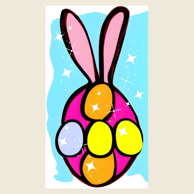 Colorful Easter Bunny Eggs Illustration