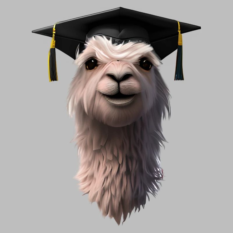 Schulabschluss Bachelor Absolvent Alpaka Studium