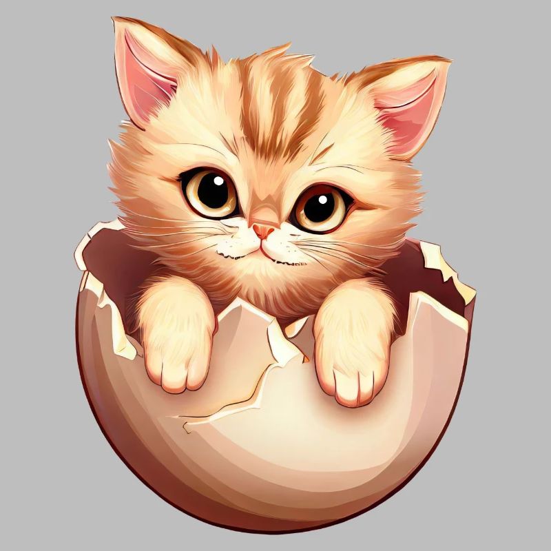 Chaton éclot de l’œuf, Mignon design animal