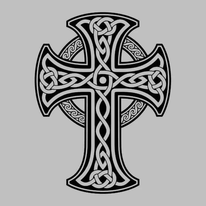Black Celtic cross with circular braid