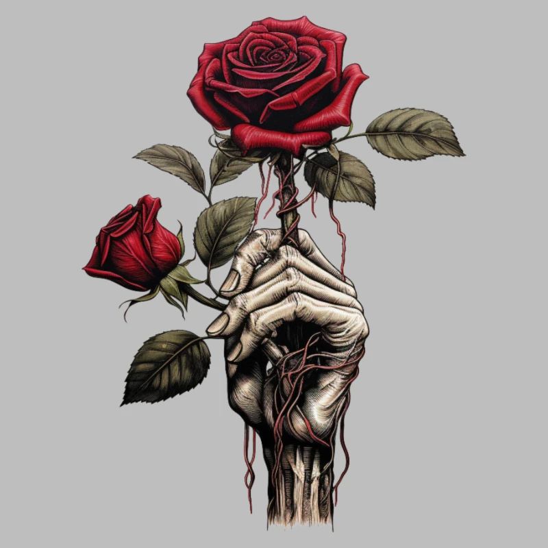 Skeleton Rose Hand