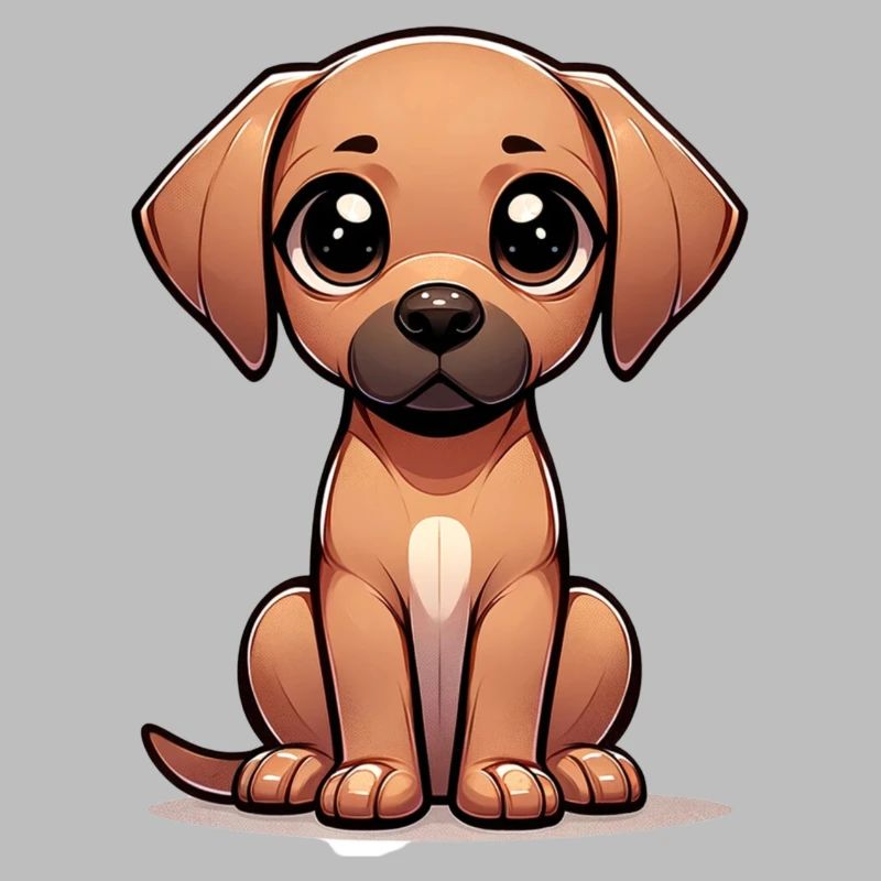 Illustration numérique de mignon Rhodesian Ridgeback