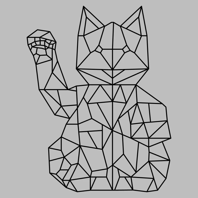 Fortune Cat Maneki-neko Polygon