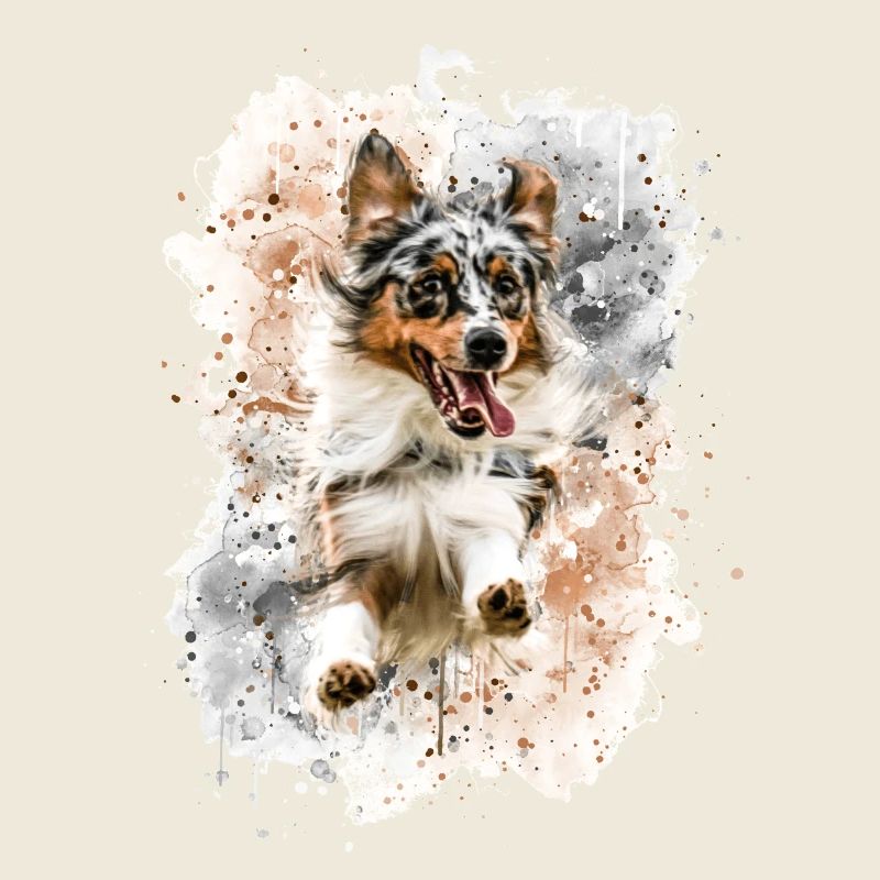 Austrailen Shepherd Hund mit Freude