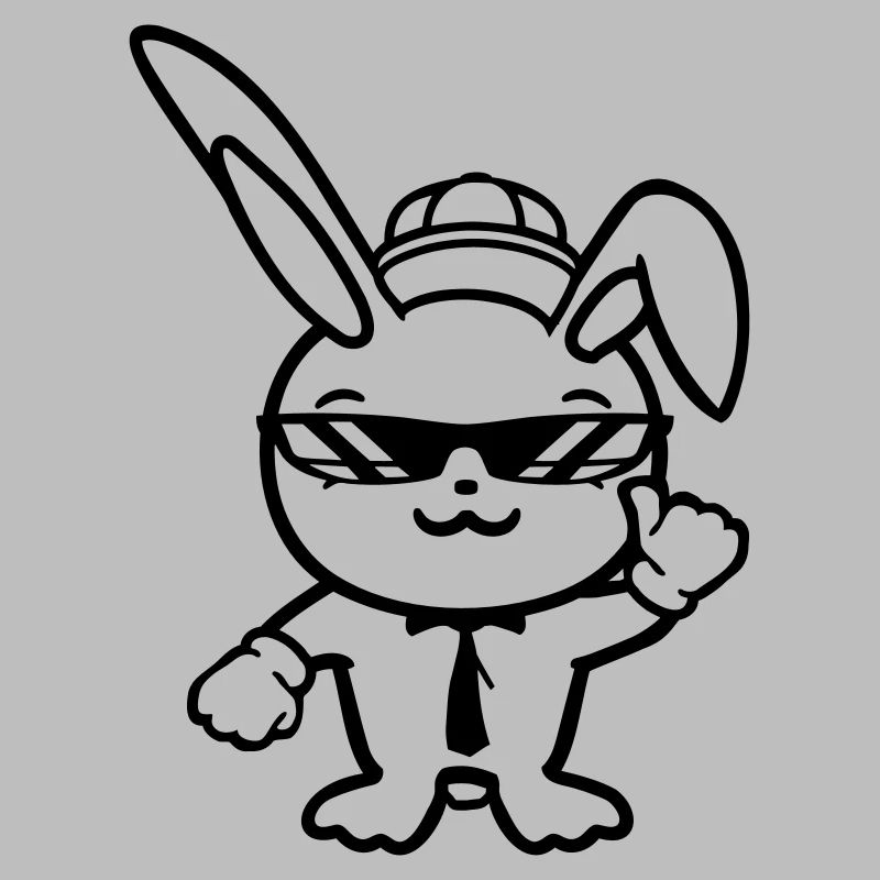 Bunny Sunglasses Cappy Tie Cool Hat Comic