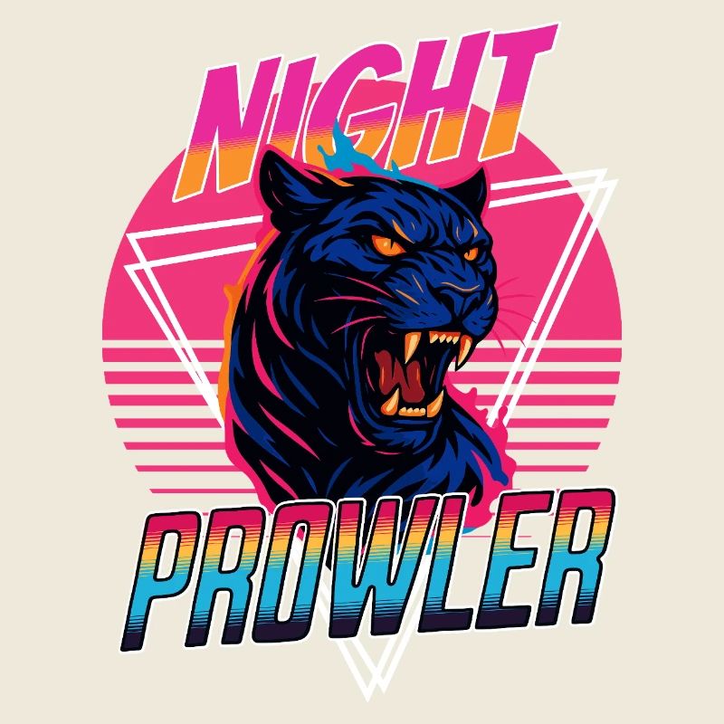 Conception rétro de la panthère Prawler de nuit