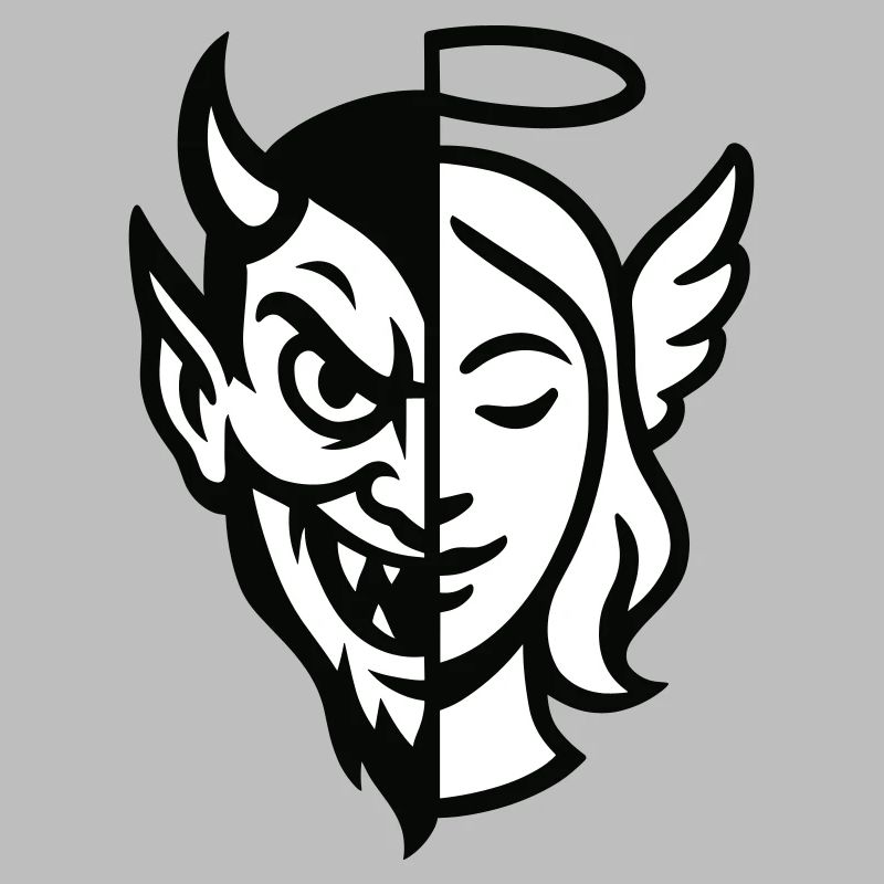 Split Face Dämon Engel