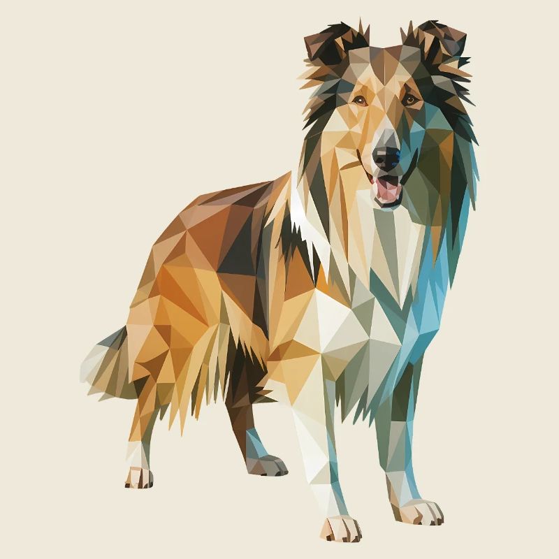 Border Collie - Cool Low Poly  Logo