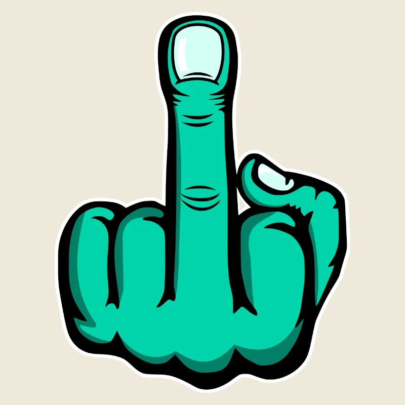 Doigt d’honneur doigt puant design vert
