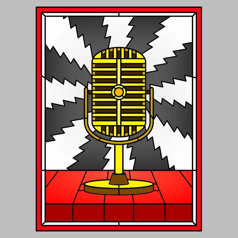 Conception vintage de vitrail de microphone