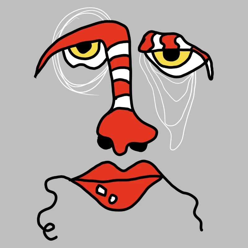 Visage abstrait avec rayures
