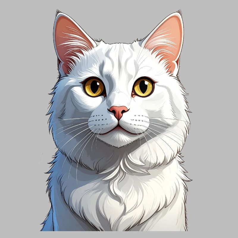 weiße Katze