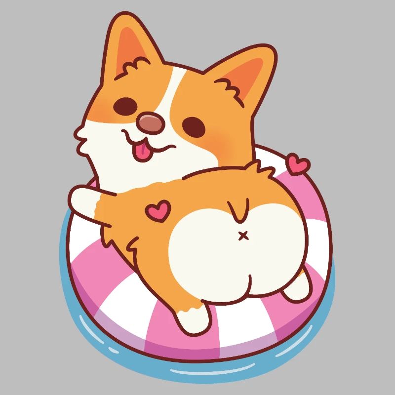 Cute Corgi Chilling On Pool Float Summer