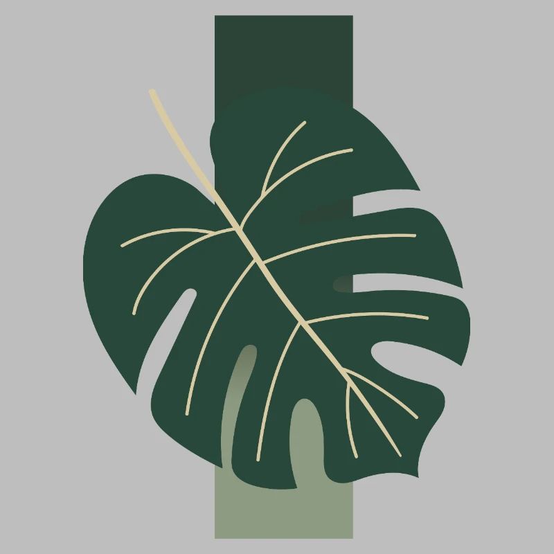 Monstera Leaf Minimal Tropical Boho Aesthetic Appa