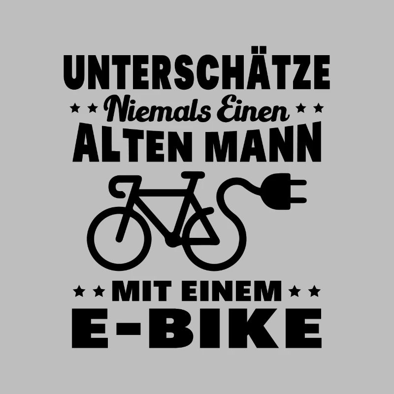 Einen alten Mann mit einem E-Bike