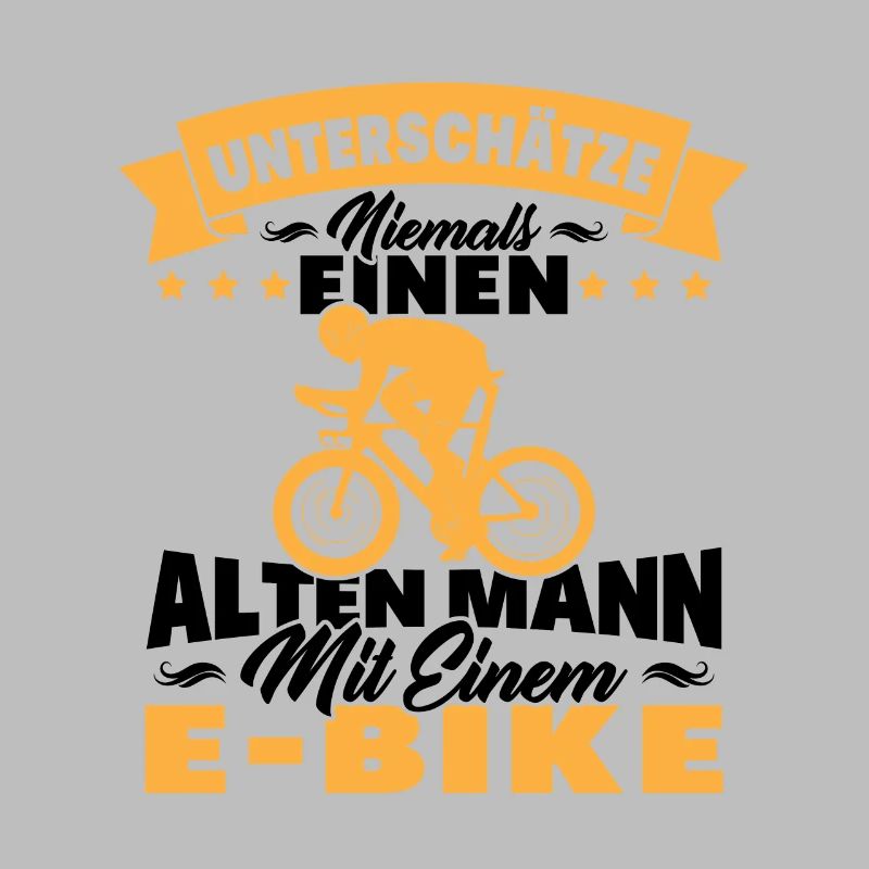 Alten mann mit einem e-bike